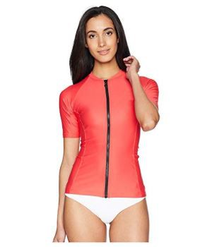 شارٹ آستین زپ فرنٹ سیکسی تیراکی